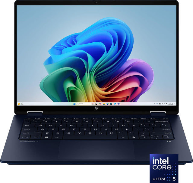 Front. HP - OmniBook X Flip 2-in-1 - 14" 2K Touchscreen Laptop - Intel Core Ultra 5 226V (2024) - 16GB Memory - 512GB SSD - Copilot+ - Atmospheric Blue.