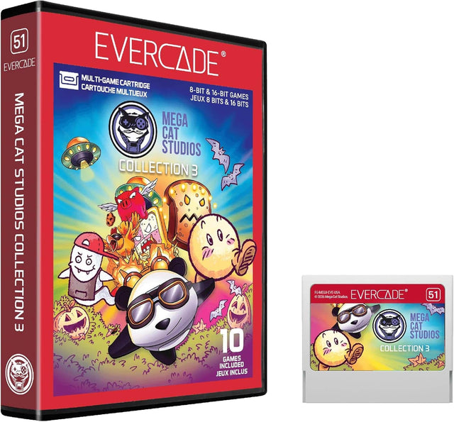 51 EVERCADE MEGA CAT STUDIOS COLLECTION 3 EVERCADE MULTI-GAME CARTRIDGE CARTOUCHE MULTIJEU 8-BIT & 16-BIT JEUX 8 GAMES BITS & 16 BITS MEGA CAT STUDIOS COLLECTION 10 GAMES INCLUDED JEUX INCLUS