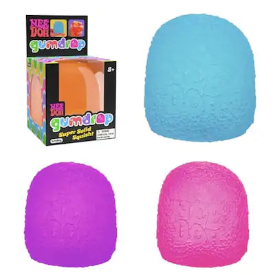 Schylling - NeeDoh Gumdrop Textured Sensory Toy with Super Solid Squish, 2.5", Ages 3+, 1 Pack