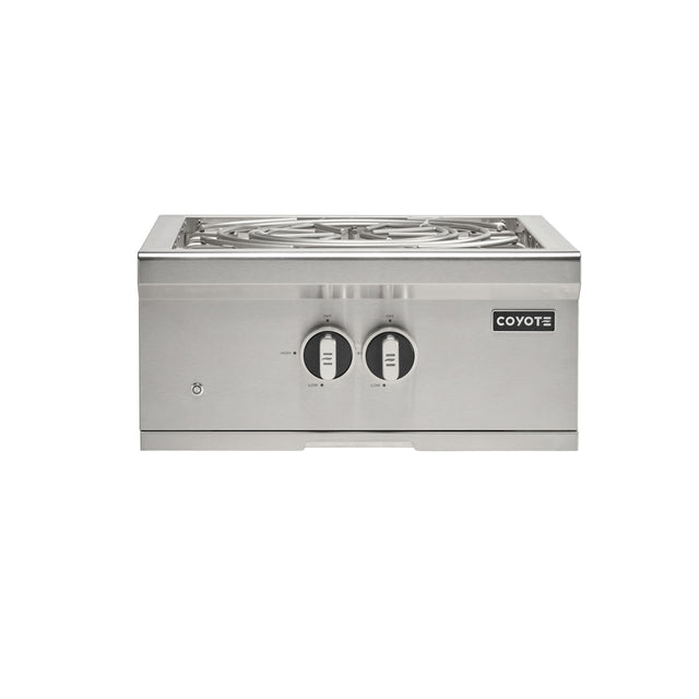 Front. Coyote - Coyote 24" Single Built-In Gas Power Burner (LP) - Stainless Steel.