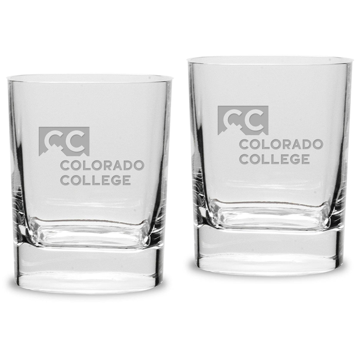 Jardine - Colorado College Tigers 11.75oz. Square Double Old Fashioned Glass Set - Multicolor
