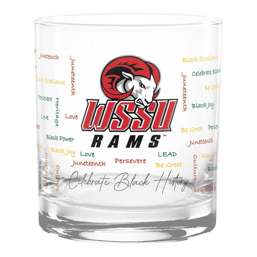 Indigo Falls - Winston-Salem State Rams 14oz. Black History Month Rocks Glass - Multicolor
