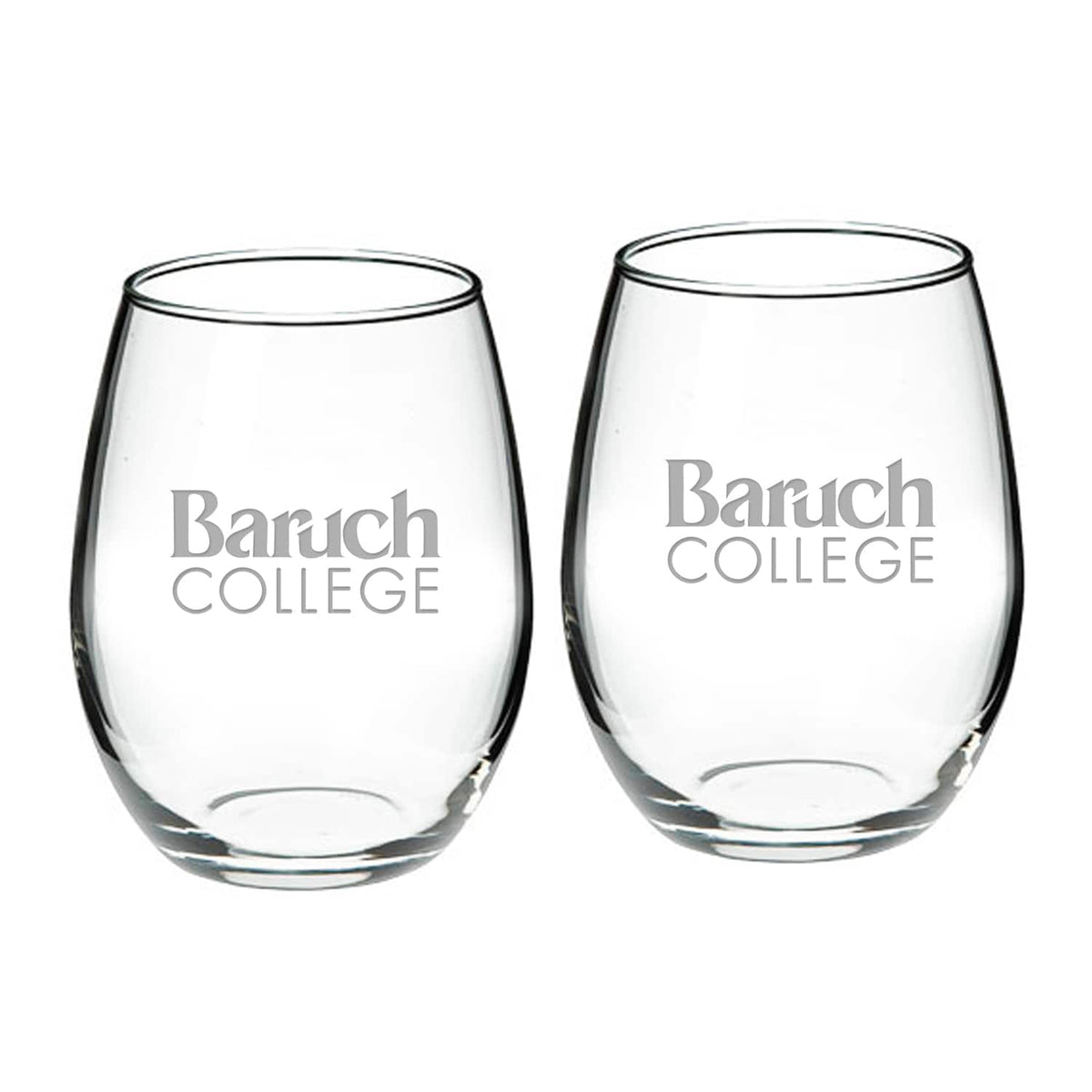 Jardine - CUNY Baruch College 21oz. 2-Piece Stemless Wine Glass Set - Multicolor