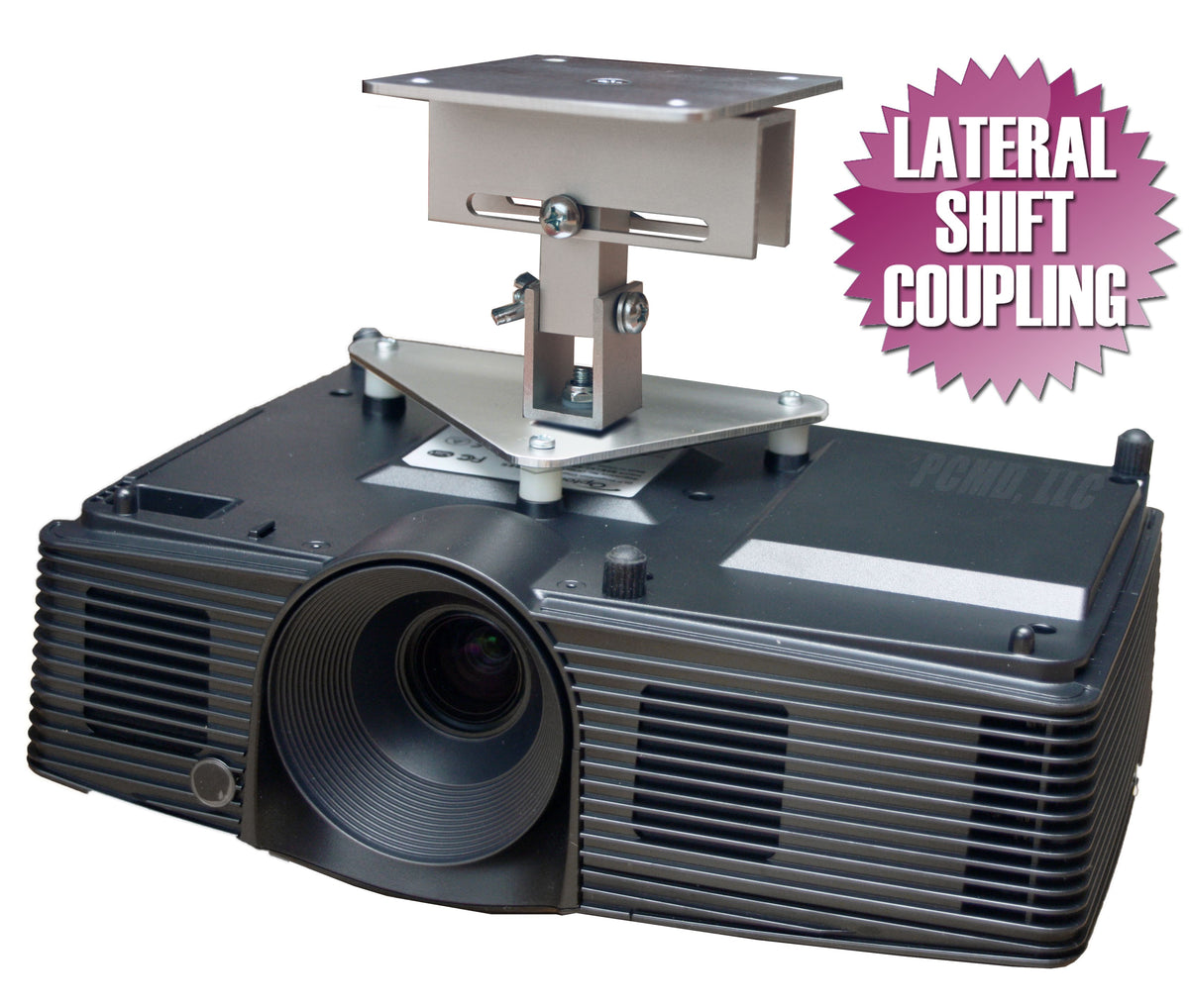 PCMD, LLC - Projector Ceiling Mount Compatible with BenQ MU607 MU613 TH585 TH685 TH685i TK700 TK700STi (Lateral Shift 5-Inch Ext) - Aluminum
