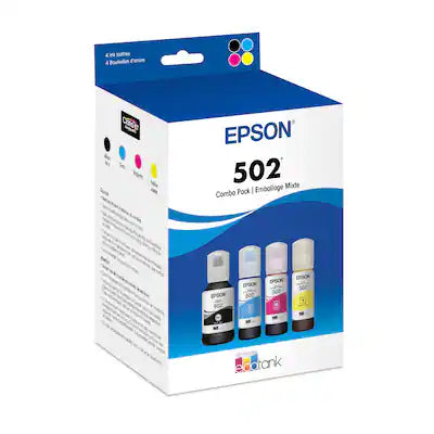 Epson - 502 EcoTank Ink Ultra-high Capacity Bottle Black & Color Bottle Combo Pack