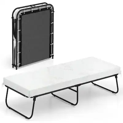 Gymax - 75'' x 31'' Folding Bed w/ Memory Foam Breathable Mesh & Heavy-Duty Metal Frame
