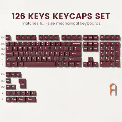 Womier - Double Shot PBT Keycaps Set , Cherry Profile Custom Keycaps for All US Layout Gaming Mechanical Keyboard