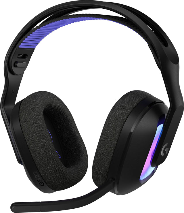 Front. Logitech - G522 LIGHTSPEED Wireless Bluetooth Over-the-Ear Gaming Headset for Windows - Black.