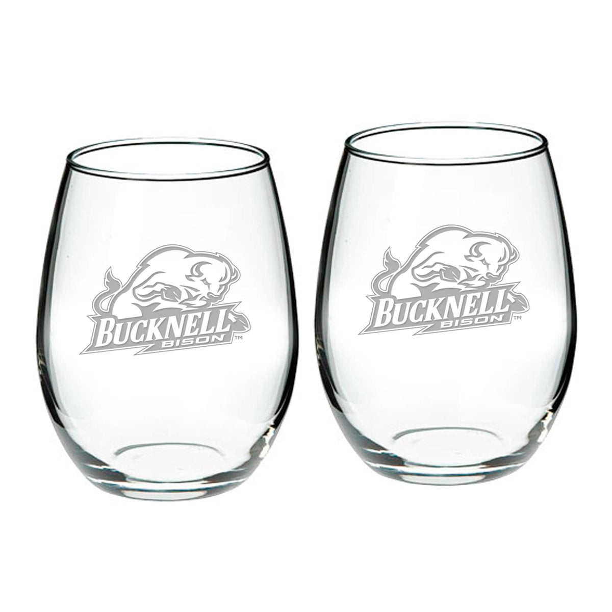 Jardine - Bucknell Bison 21oz. 2-Piece Stemless Wine Glass Set - Multicolor