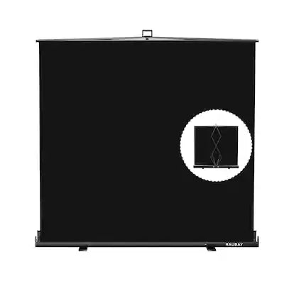 RAUBAY - 6.6′ x 6.9′ Collapsible Screen Backdrop Portable Retractable Panel Photo Background with Stand