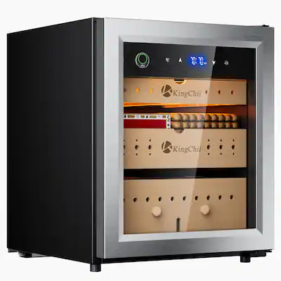KingChii - Pro 50L Upgrade Compressor Cigar Humidor with Temp & Humidity Control,400-Cigar Capacity