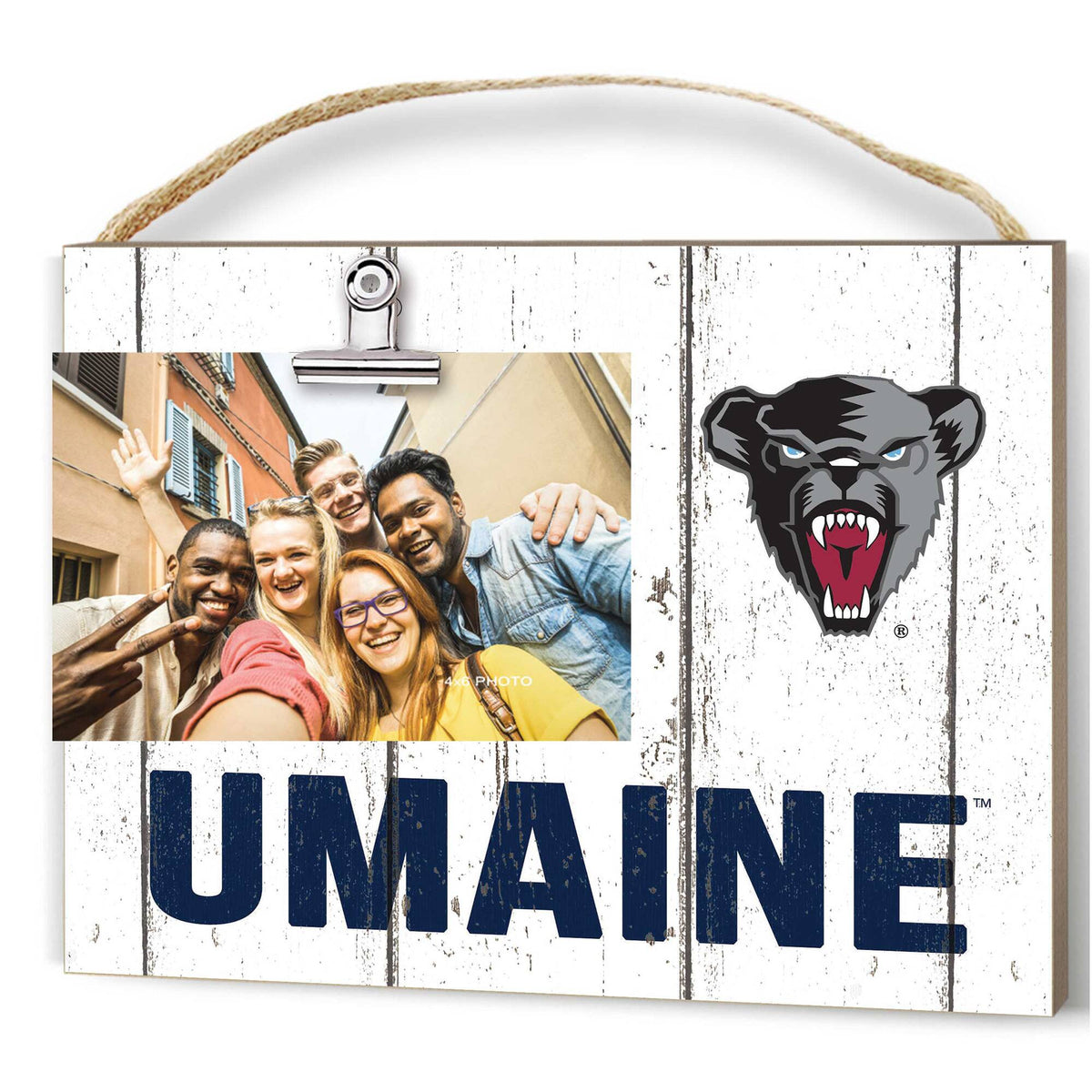 Jardine - Maine Black Bears 8'' x 10'' Weathered Clip It Frame - White
