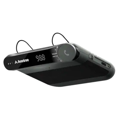 Avantree - Roadtrip - Car Bluetooth Speaker & Wireless FM Transmitter Kit 2-in-1 for Streaming Cell Phone Audio
