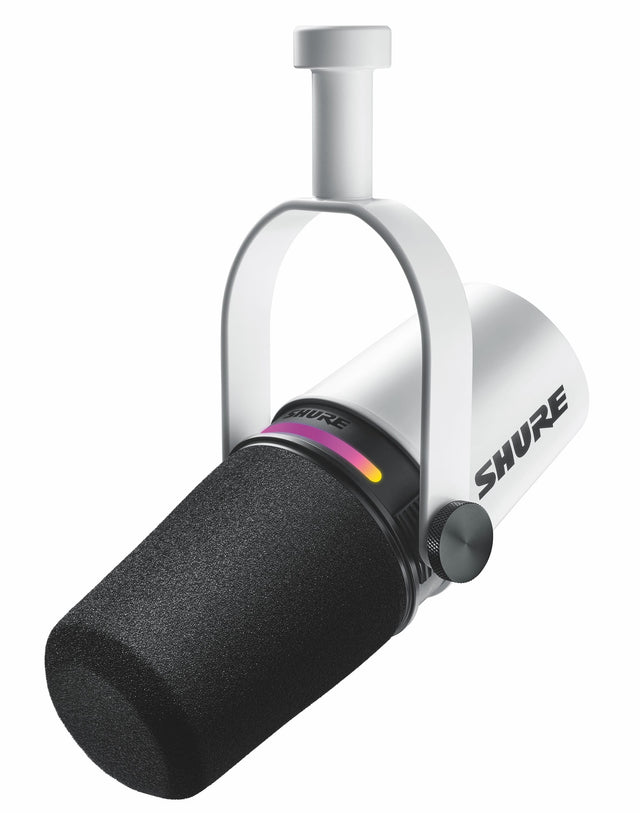 Front. Shure - MV7+ Podcast Microphone - USB-C & XLR Outputs for Podcasting, Live Streaming, Music Recording & Youtube Content - White.