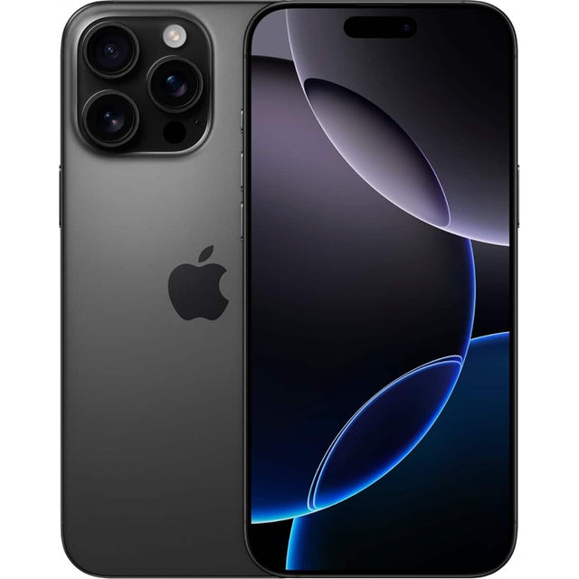 Front. Apple - iPhone 16 Pro Max 256GB 6.9" 5G Fully Unlocked, Titanium - Black.