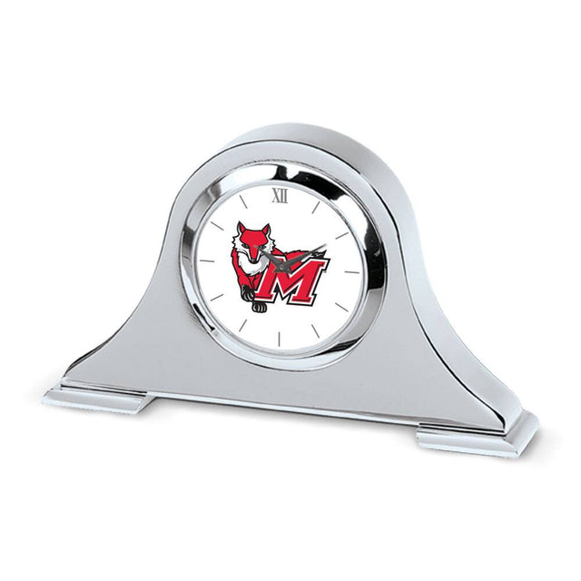 Front. Jardine - Silver Marist Red Foxes Logo Napoleon Desk Clock - Silver.