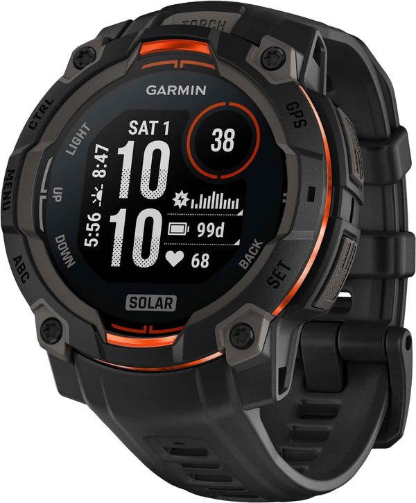 Garmin - Instinct 3 Solar GPS Smartwatch 45 mm Fiber-reinforced Polymer - Black with Black Band - (2025)