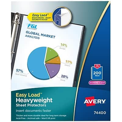 Avery - Heavyweight Sheet Protectors, 8-1/2" x 11", Acid-Free, 200/Box - Diamond Clear