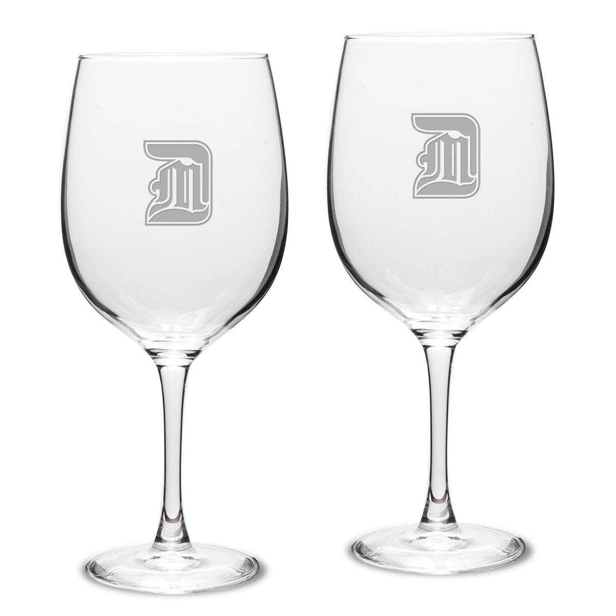 Jardine - Detroit Mercy Titans Logo 19oz. 2-Piece Traditional Red Wine Table Glass Set - Multicolor