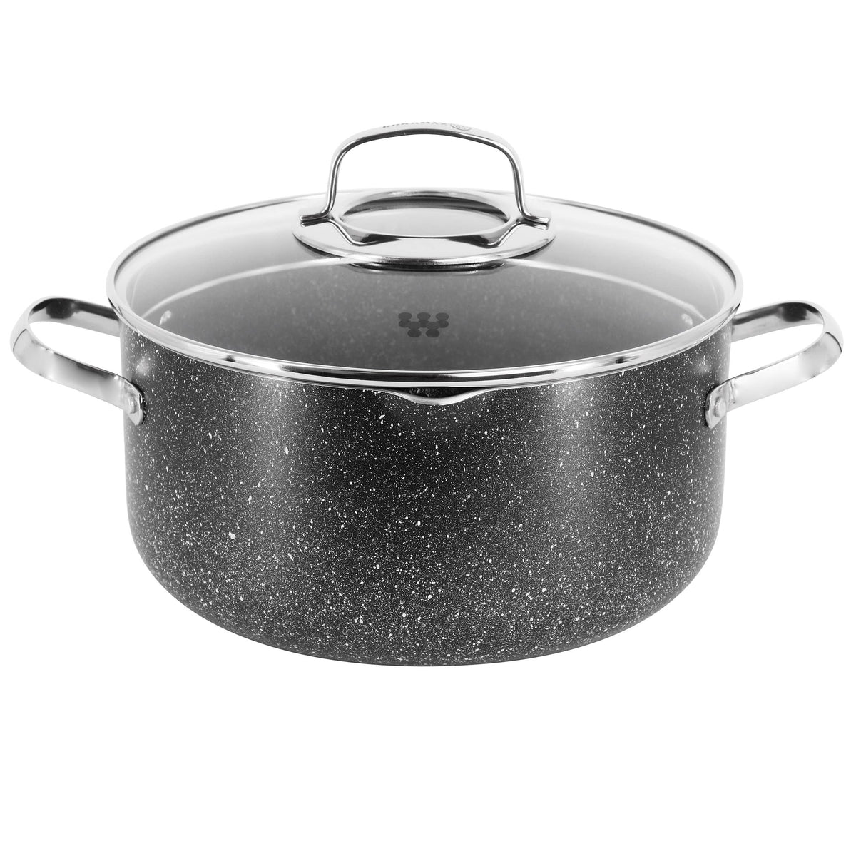 Korkmaz - Galaksi Non Stick 10 Inch 6.5 Liter Casserole with Lid - Black