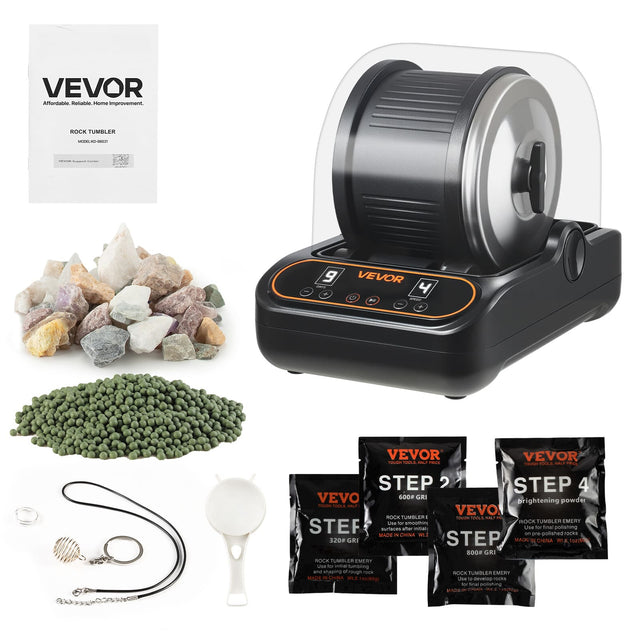 VEVOR  
Affordable. Reliable. Home Improvement.  

ROCK TUMBLER  
MODEL: XT-30201  

VEVOR  
STEP 2  
ROCK TUMBLER EMERY  
320 GRI  

VEVOR  
STEP 4  
brightening powder  

VEVOR  
STEP 5  
ROCK TUMBLER EMERY  
800 GRI  

VEVOR  
ROCK TUMBLER EMERY  
MADE IN CHINA  

VEVOR  
ROCK TUMBLER EMERY  
MADE IN CHINA  

VEVOR  
ROCK TUMBLER EMERY  
MADE IN CHINA  

VEVOR  
ROCK TUMBLER EMERY  
MADE IN CHINA  

VEVOR  
ROCK TUMBLER EMERY  
MADE IN CHINA  

VEVOR  
ROCK TUMBLER EMERY  
MADE IN CHINA  

VEVOR  
ROCK T