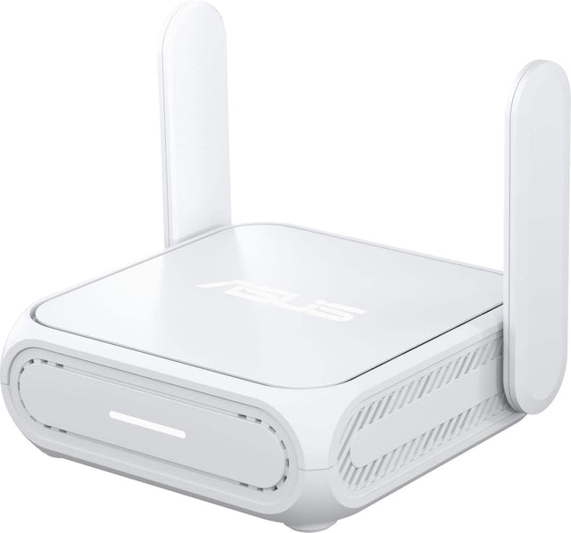 Front. ASUS - RT-BE58 Go BE3600 Dual-Band Wi-Fi 7 Travel Router - White.