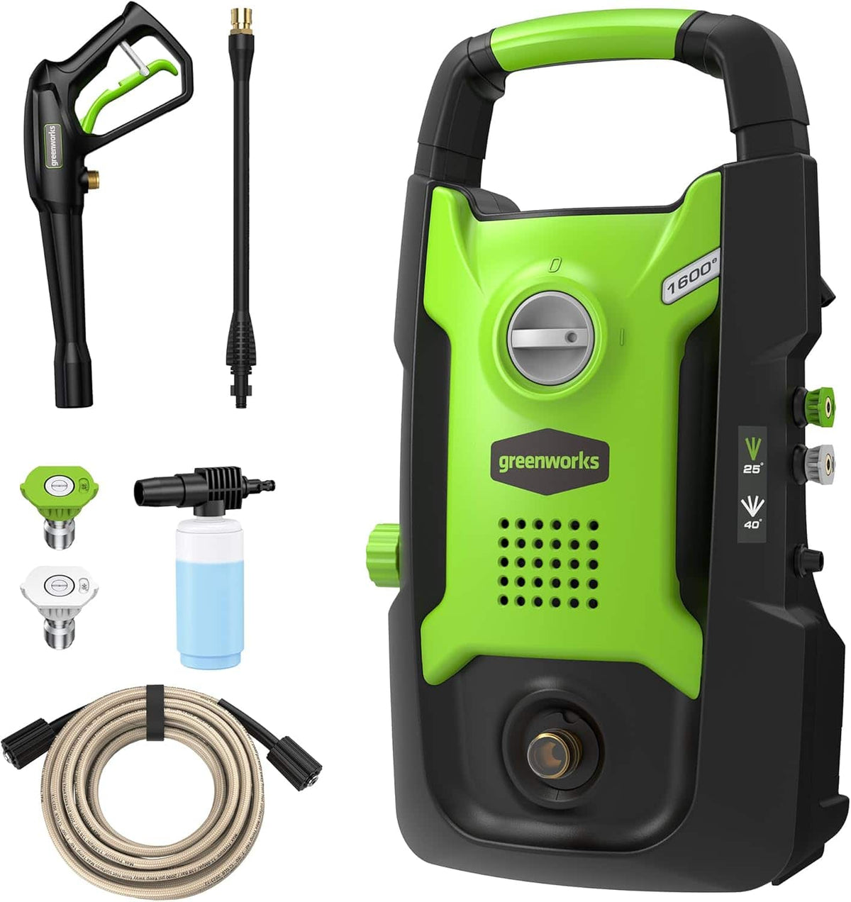 Greenworks - Compact Electric Pressure Washer, 1.2 GPM (CSA Certified, Lightweight, 35 FT Power Cord) - Green