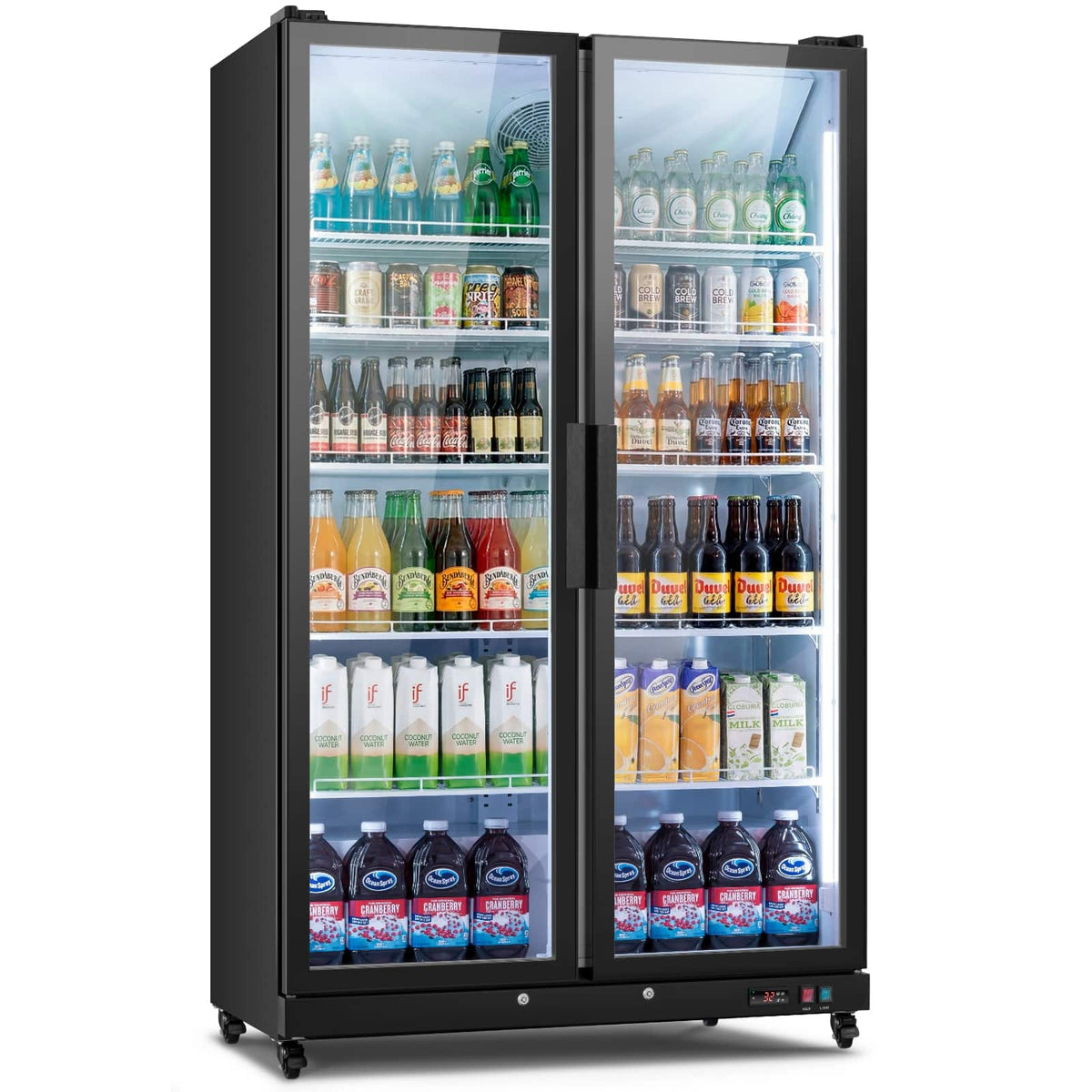 Yeego - Commercial Merchandiser Refrigerator with LED Lighting & Adjustable Shelving ,27.12 cu. ft. for Bars & Supermarket - Black