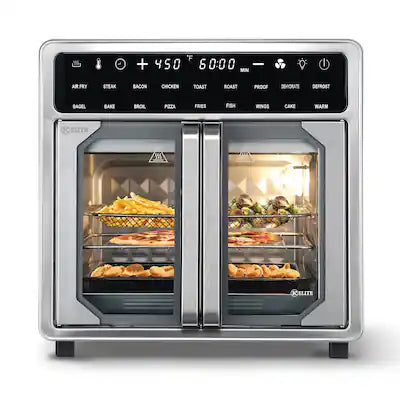 Kitchen Elite - 16 Qt French Door Air Fryer Oven, Countertop Cooker w/ LED Display