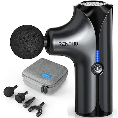 Renpho - Pocket-Sized Deep Tissue Mini Massage Gun with 4 Massage Head & Carry Case
