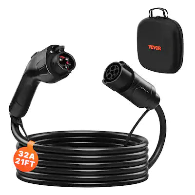 VEVOR - EV Charger Extension Cable, 32Amp 21 ft J1772 Extension Cord Compatible with 120V-240V SAE J1772 Electric Vehicle