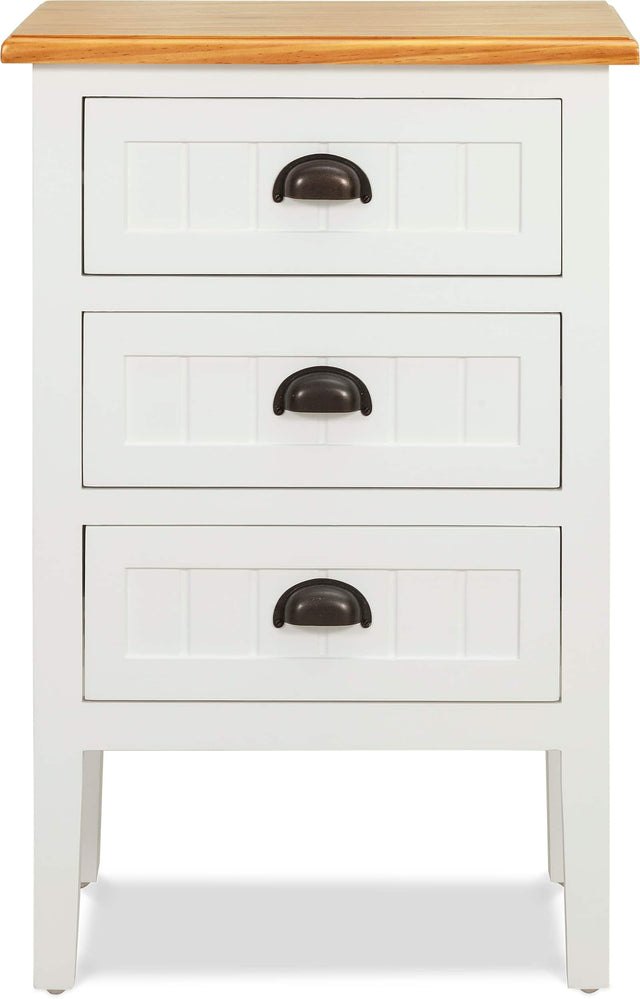 Front. Click Decor - Martin 3-Drawer Storage Cabinet - White.