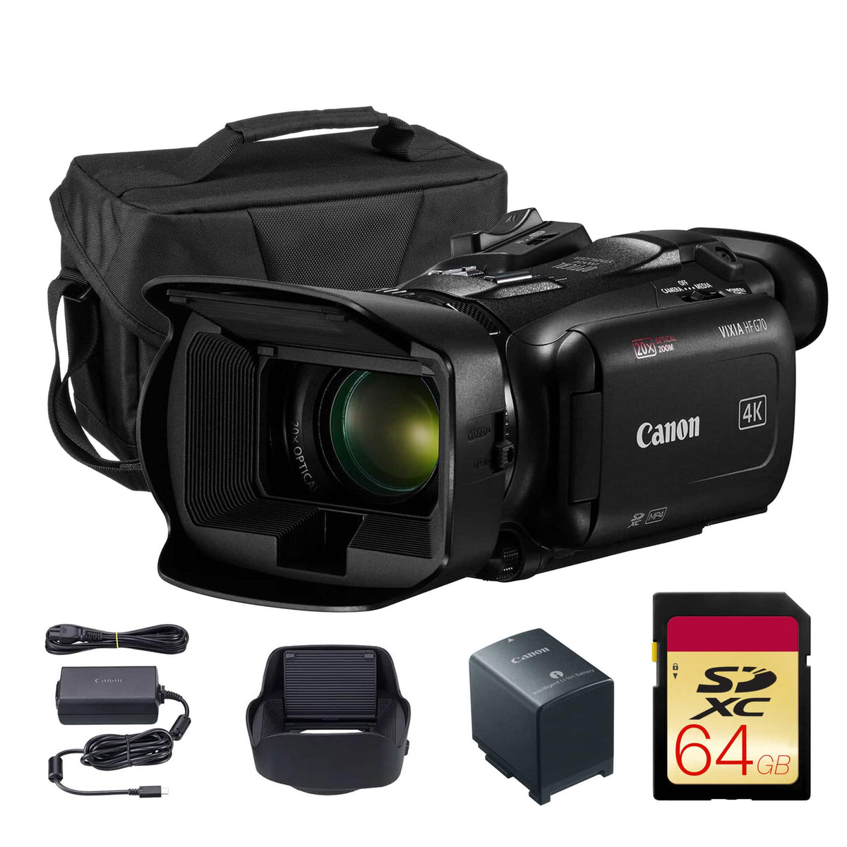 Canon - Vixia HF G70 UHD 4K Camcorder Black Video Creator Bundle