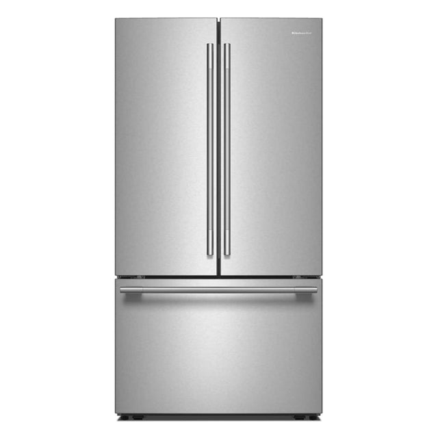 Front. KitchenAid - KitchenAid - 31 cu. ft. French Door Refrigerator with Interior Water and Ice - PrintShield Stainless.