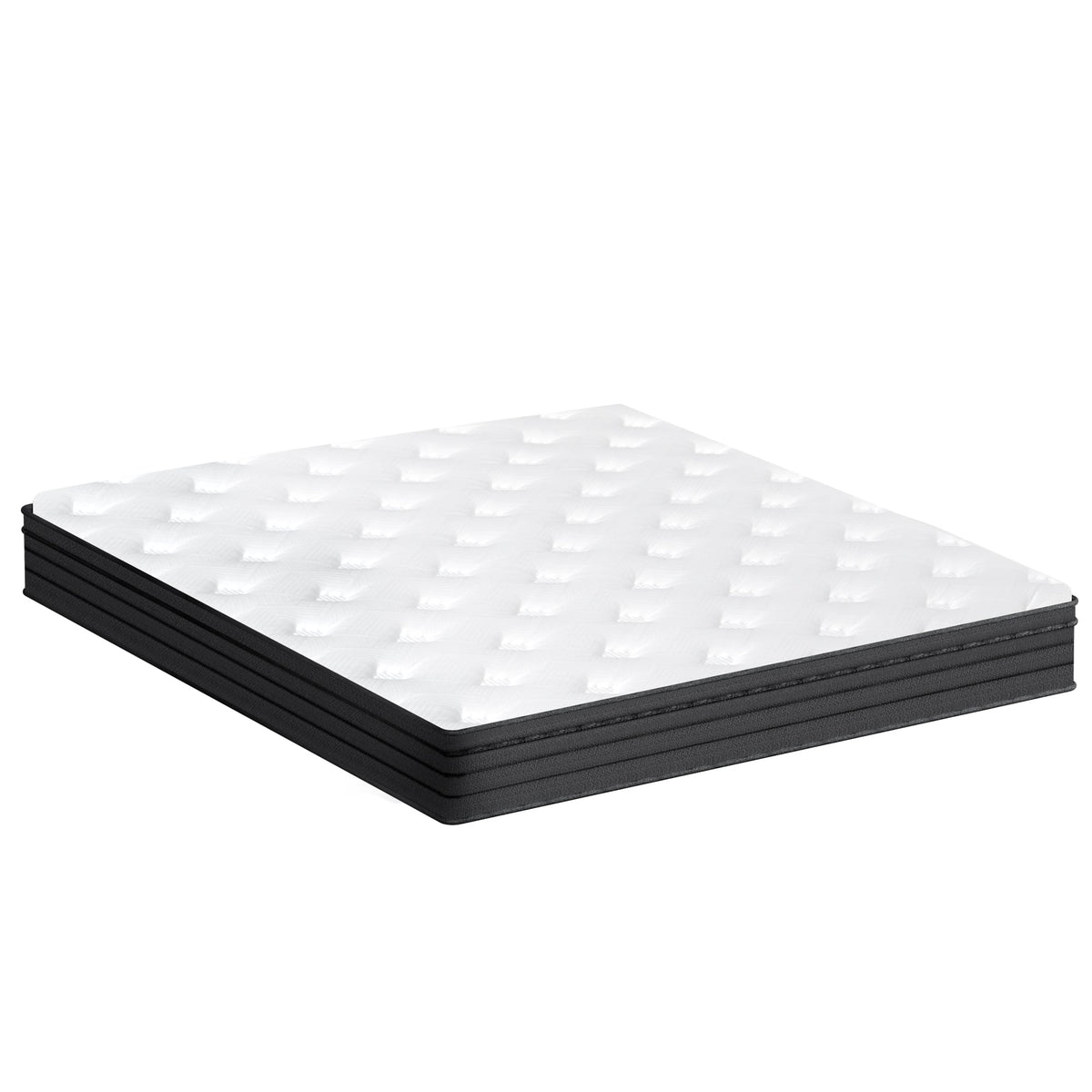 KERDOM - 10'' Spring Mattress with Gel Memory Foam, Motion Isolation, Medium Firm Fiberglass Free, Ergonomic Strong Edge Support - Black