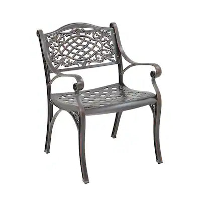 Mondawe - Set of 2 Cast Aluminum Stationary Dining Chairs