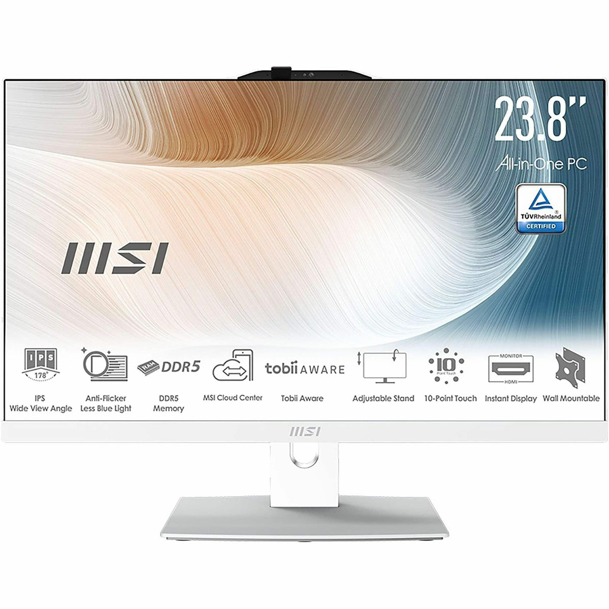 MSI - Modern AM242TP 1M 23.8" Touch-Screen All-In-One - Intel Core 7 - 32 GB Memory - 1 TB SSD - White