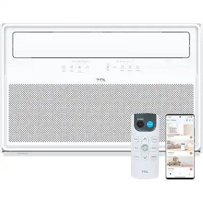 TCL - 550 Sq. Ft. 12,000 BTU Smart Inverter Window Air Conditioner with Supplemental Heat Function