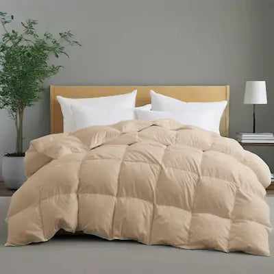 Peace Nest - Heavyweight Extra Warmth White Goose Feather Down Fiber Duvet Comforter Insert, King
