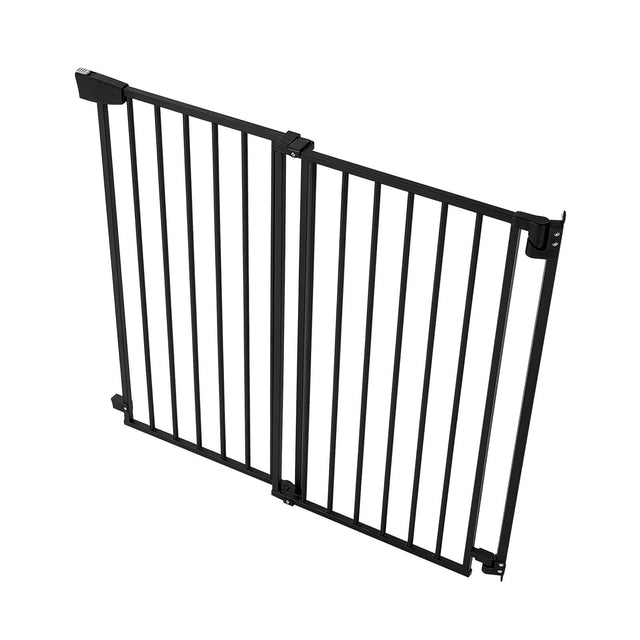 Front. VEVOR - Baby Gate for Stairs, 28-43 in Adjustable Width, 30 in High Dog Gate, No Bottom Bar, One-Handed Operation - Black.