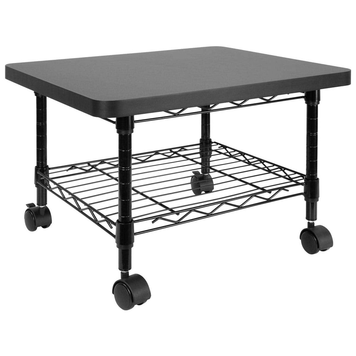 Mount-It! - Under Desk Printer Stand with Wheels, 2-Tier Rolling Printer Cart, 100 lb Capacity - Black