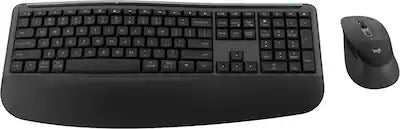 Logitech - Signature Comfort Plus Combo MK880 Wireless Keyboard and Mouse Combo with Palm Rest and Silent Clicks