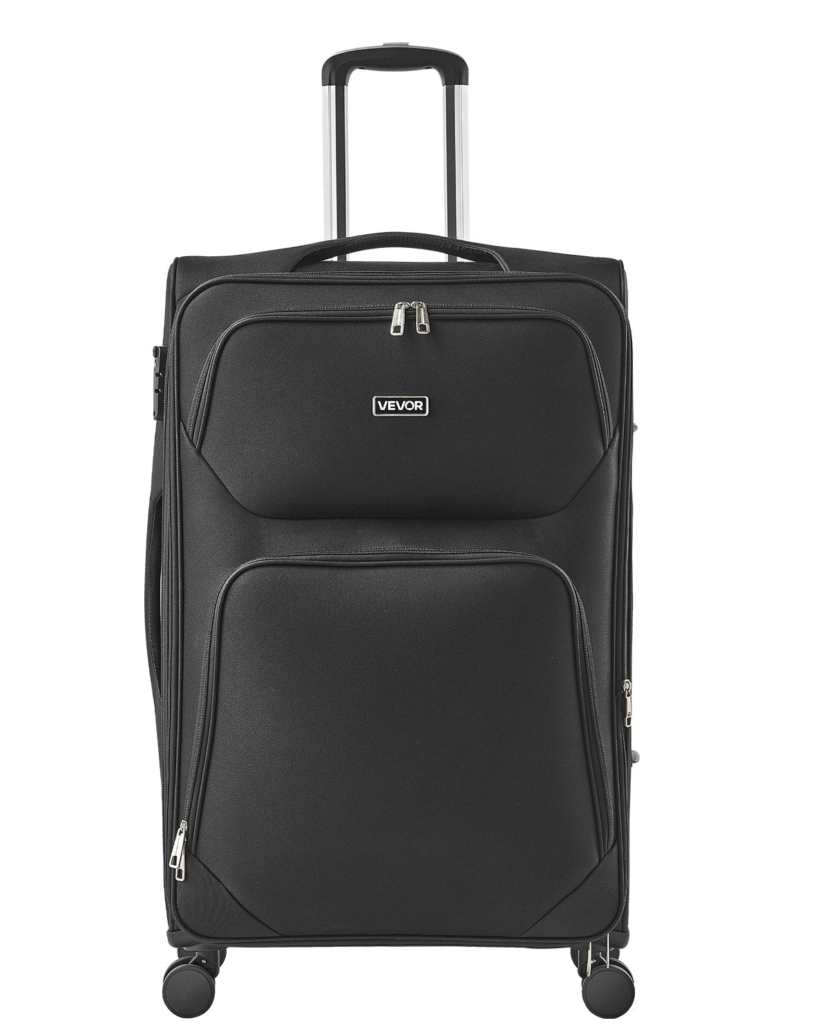 VEVOR - Softside Expandable Luggage with Spinner Wheels, 28-Inch Softside Checked Large Luggage, Lightweight Checked Suitcase - Black