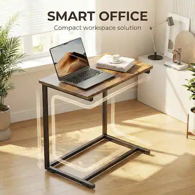 Pipishell - C Shaped End Table 27 inches High, Side Table for Couch Slide Under