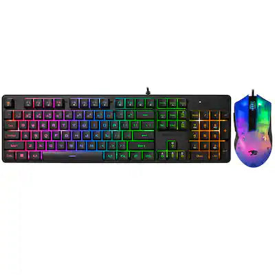 iBUYPOWER - Chimera KM7 Full-Size Wired Membrane RGB Keyboard and Optical Mouse Bundle