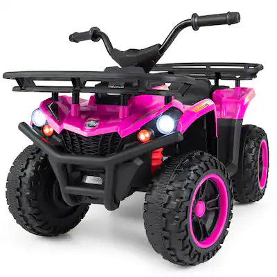 Costway - 24V 4-Wheeler Ride on Toy with Slow Start, Songs, Stories, Tunes, MIC/SD/USB Port