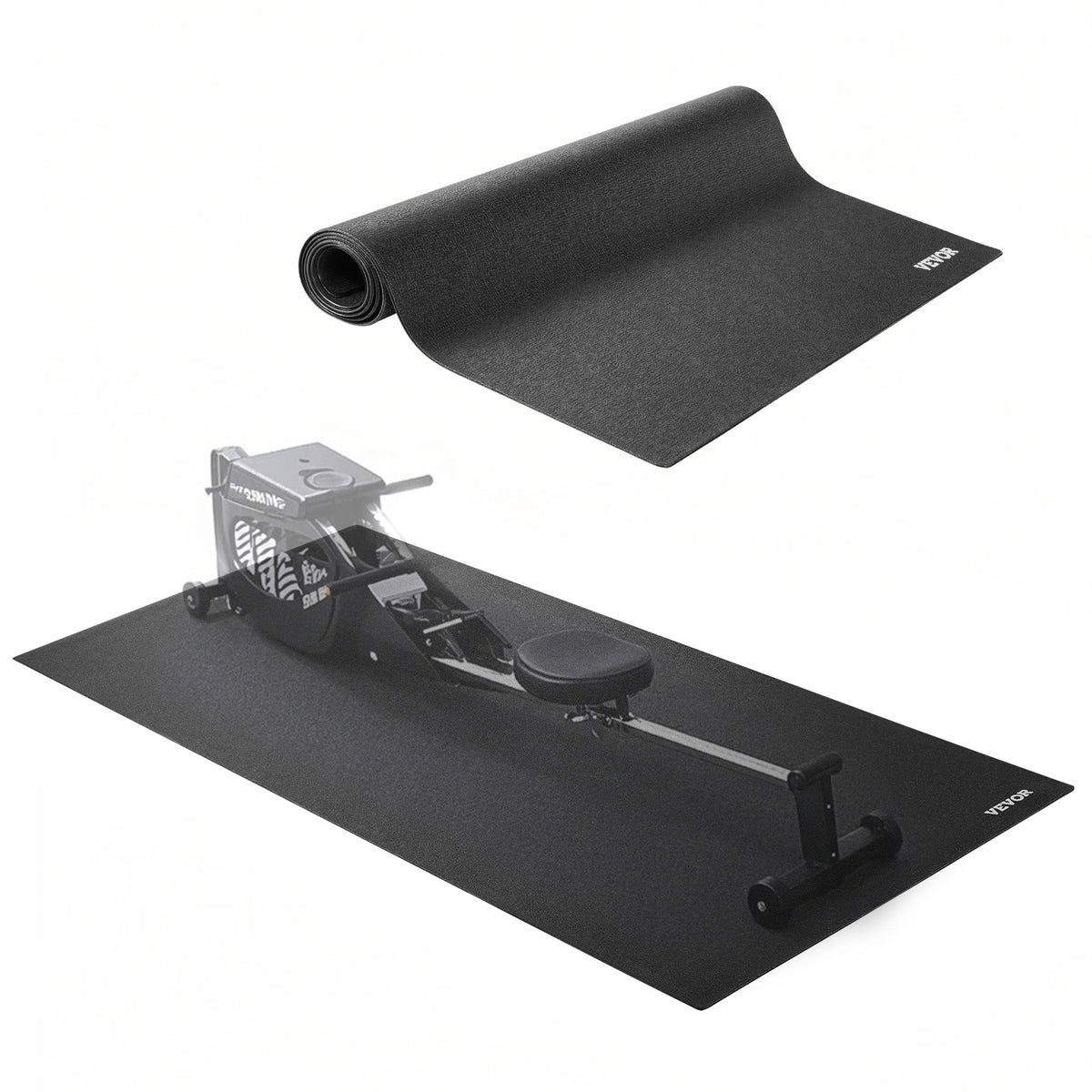 VEVOR - Treadmill Mat for Carpet Floor, 35.5" x 78.7" x 0.16" Exercise Equipment Mat for Treadmills, Elliptical, Rowing Machine - Black
