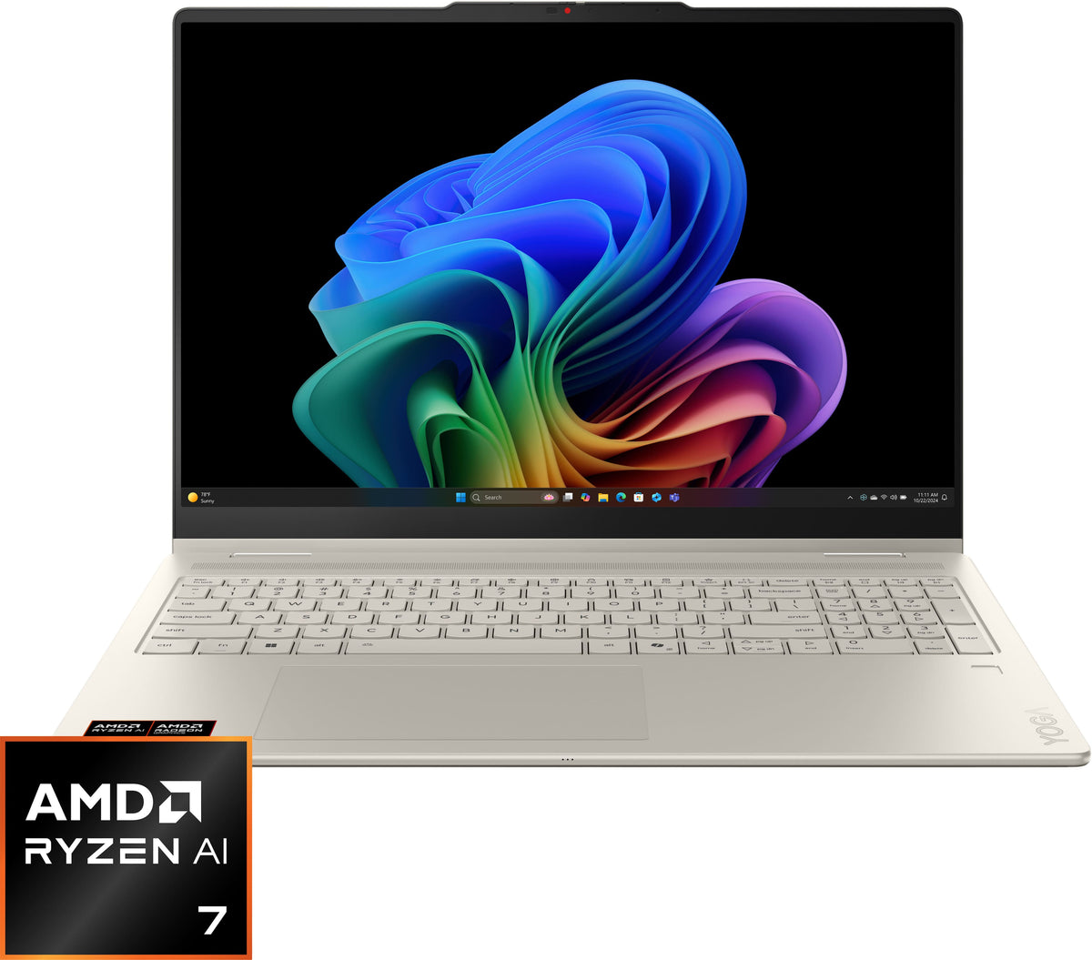 Lenovo - Yoga 7a 2-in-1 16" 2K OLED Touchscreen Laptop - AMD Ryzen AI 7 445 2026 - 24GB Memory - 512GB Storage - Copilot+ PC - Seashell