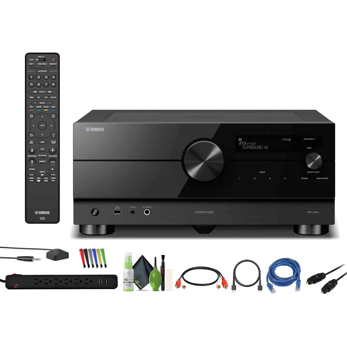Yamaha - AVENTAGE RX-A6A 9.2-Channel MusicCast A/V Receiver Bundle