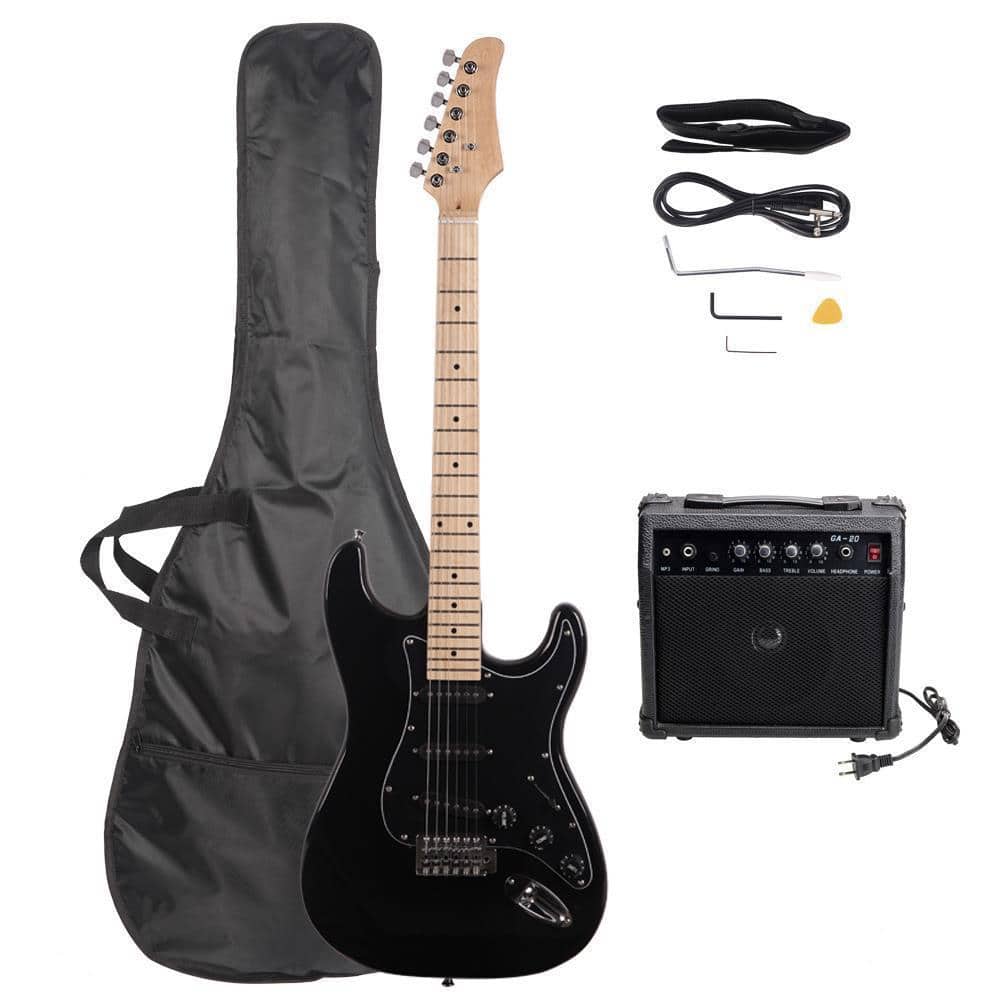Winado - Full Size Electric Guitar for Music Lover Beginner with 20W Amp and Accessories Pack Guitar Bag